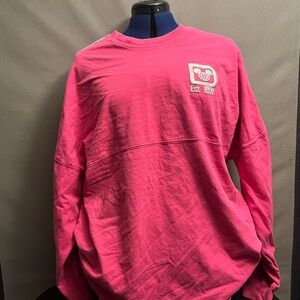 Walt Disney World Spirit Jersey Bright Pink Size XL silver glitter stripe